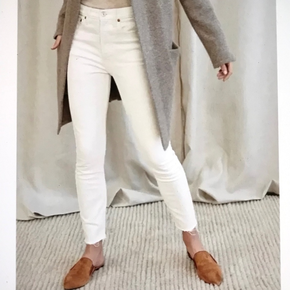 Re/Done White Cropped Ankle Jeans